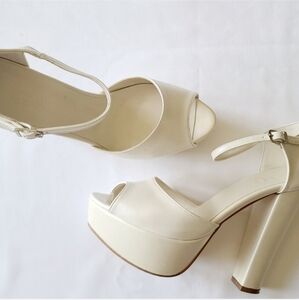 Elegant Cream Platform Heels